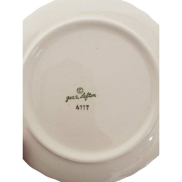 Lefton Set Of 6 Vintage Ceramic Floral-Embossed Saucer Plates - Picture 3 of 12